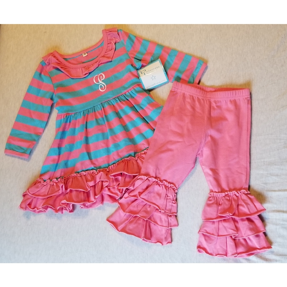 😍"S" Pink and Blue ruffled outfit😍